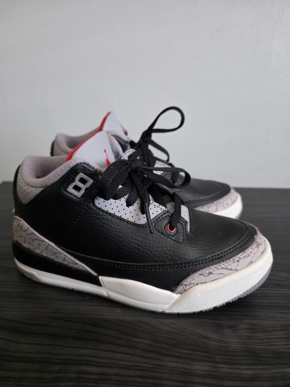 Jordan Retro 3 Black Cement Preschool Kids Sneakers 13C